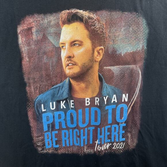 Luke Bryan 2021 Proud to Be Right Here Tour Concert TShirt Size 2XL - Picture 2 of 6